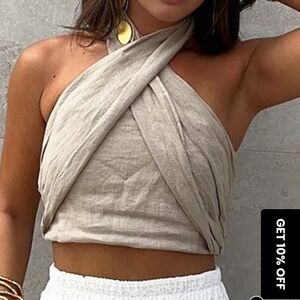 Commense Halter LINEN top Small